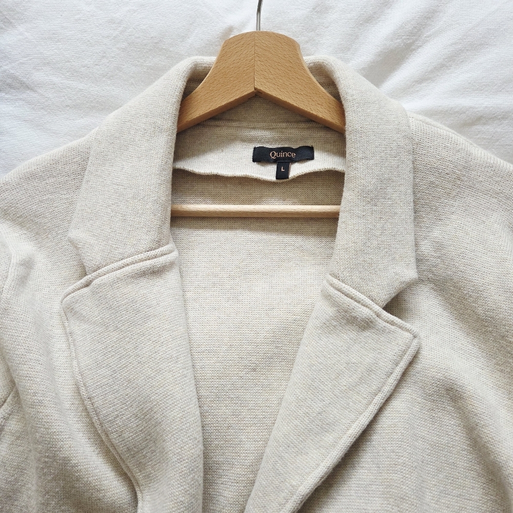 Quince 100% Organic Cotton Knit Blazer Size Large - Picture 4 of 9